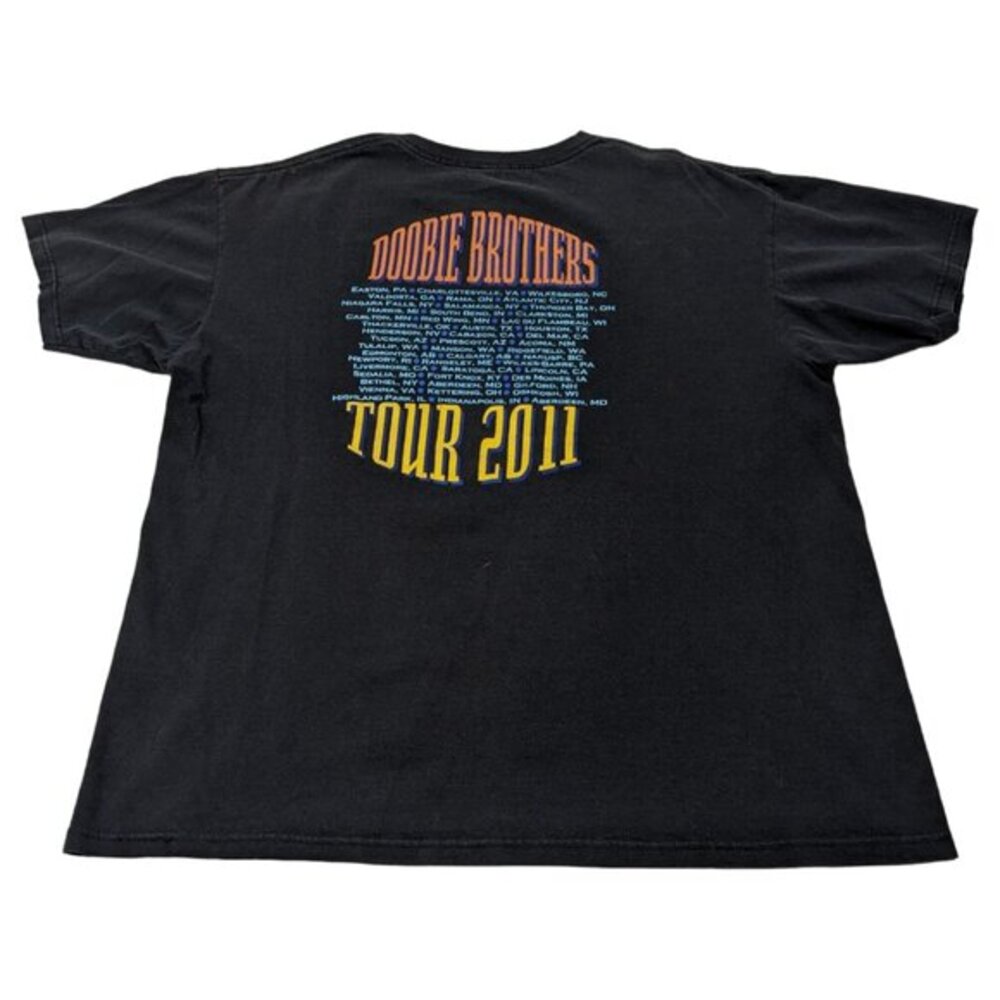 Doobie Brothers Shirt 2011 American Tour Black Men’s L/XL Hawk Wings Guitar Logo - Picture 4 of 9